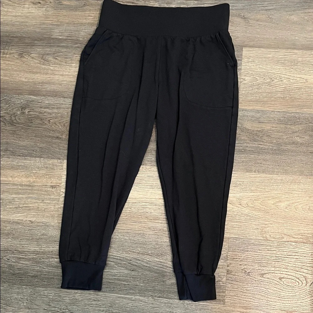Nike Black Dri Fit Pull On Elastic Waist & Cuff Sweatpants Joggers - medium